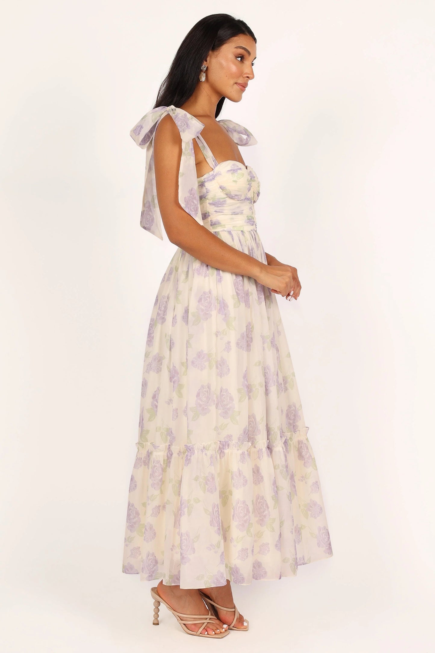Blossom Chiffon Sweetheart Midi Dress