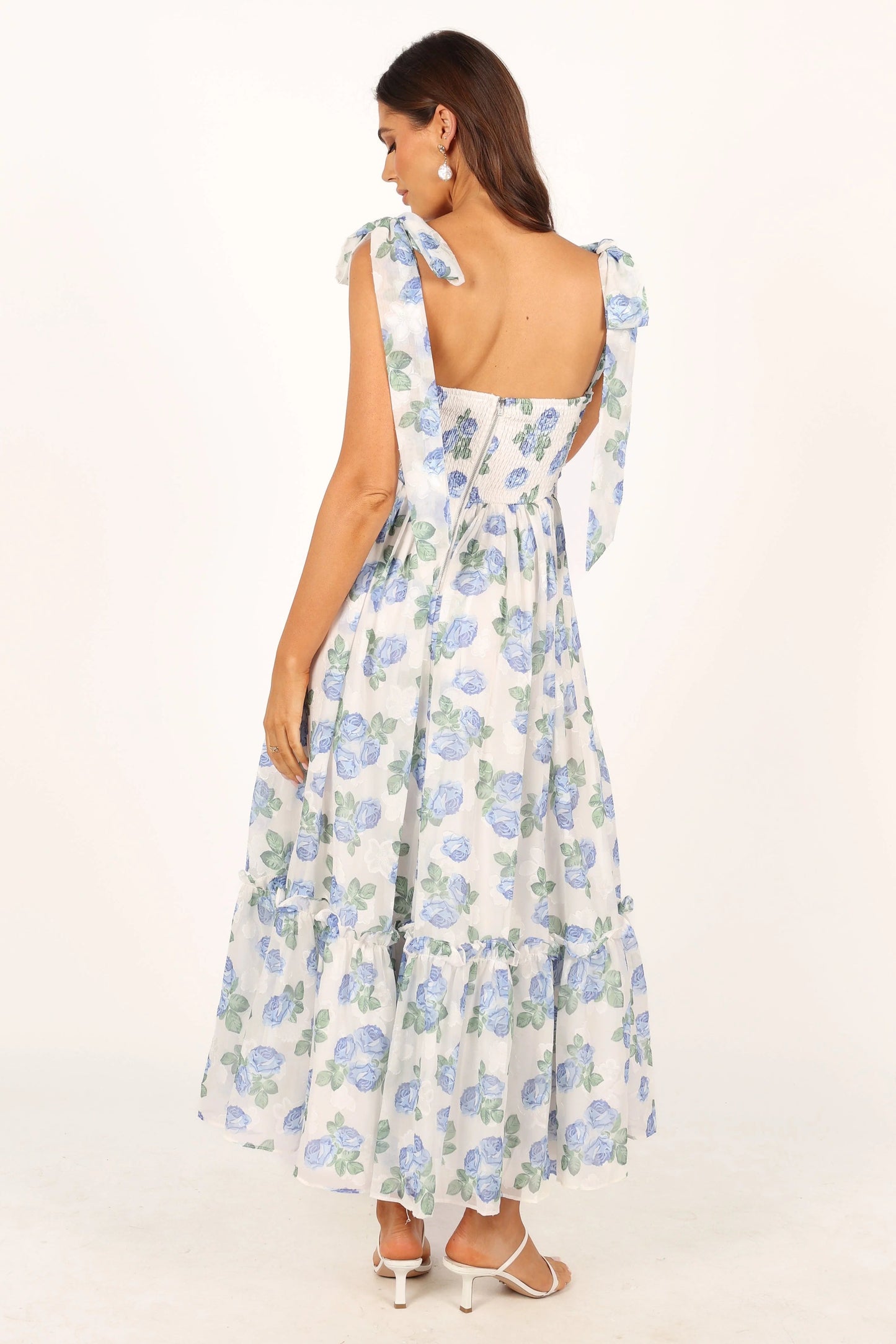 Blossom Chiffon Sweetheart Midi Dress