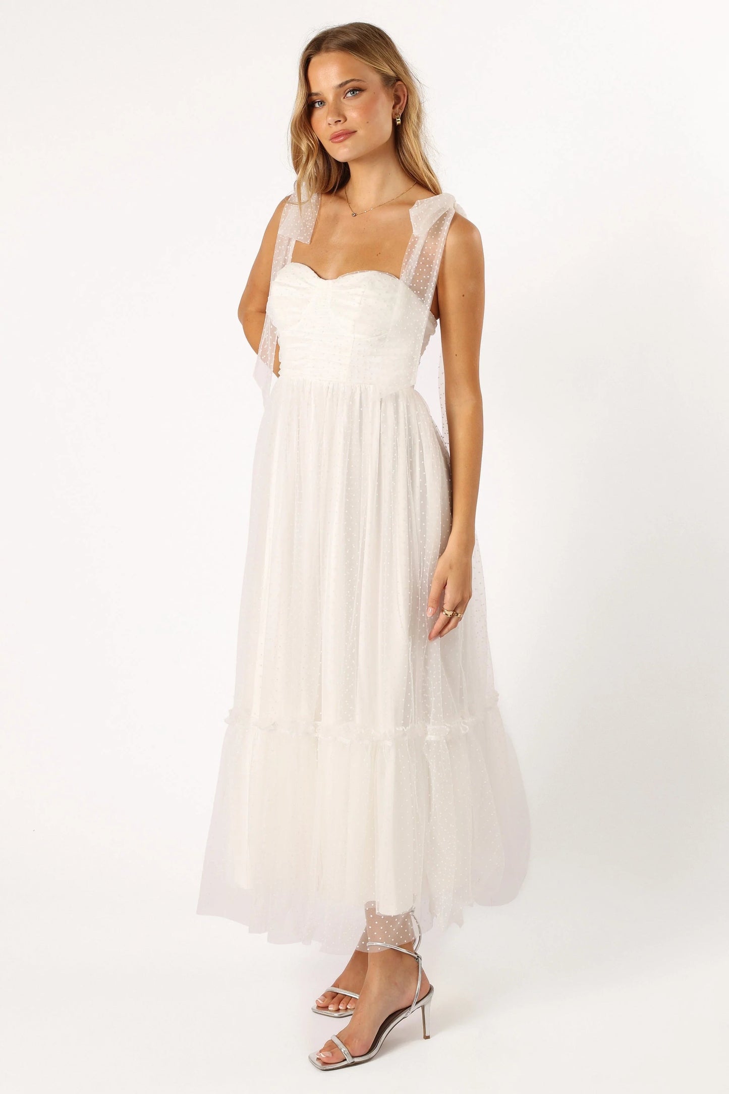 Blossom Chiffon Sweetheart Midi Dress