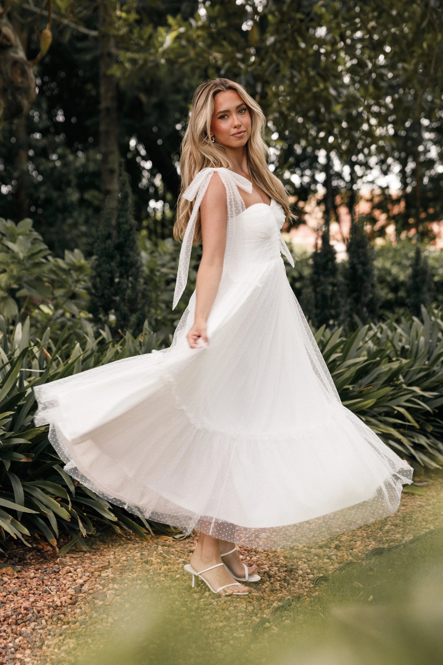 Blossom Chiffon Sweetheart Midi Dress
