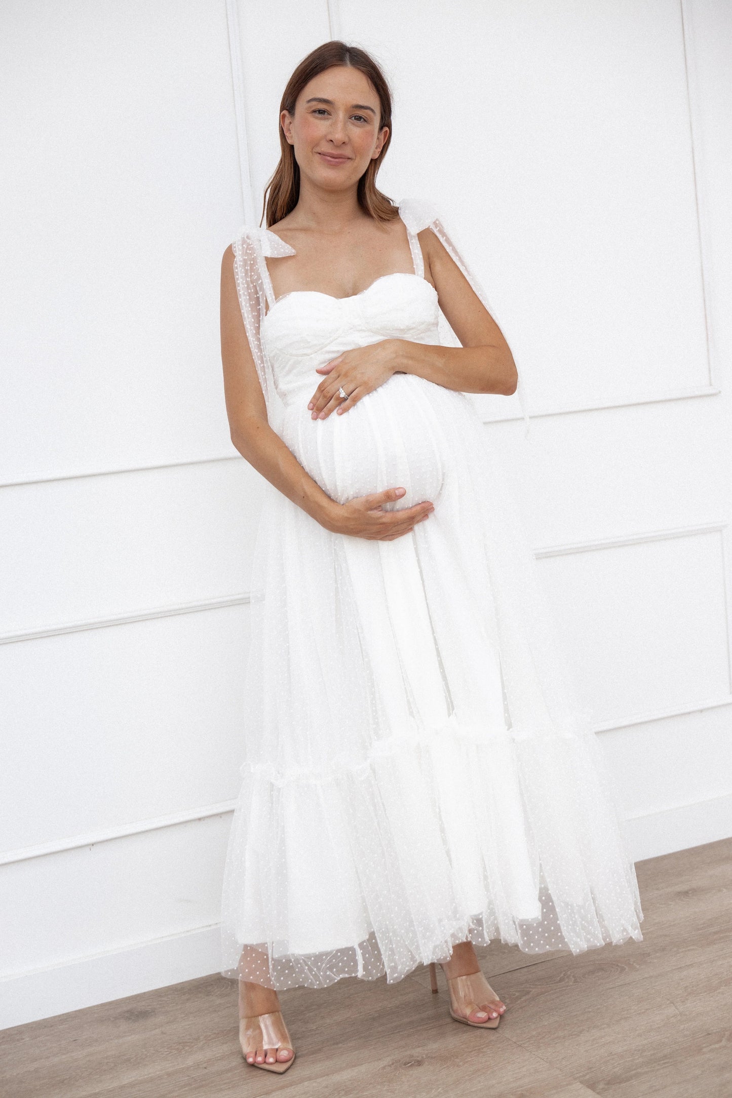 Blossom Chiffon Sweetheart Midi Dress