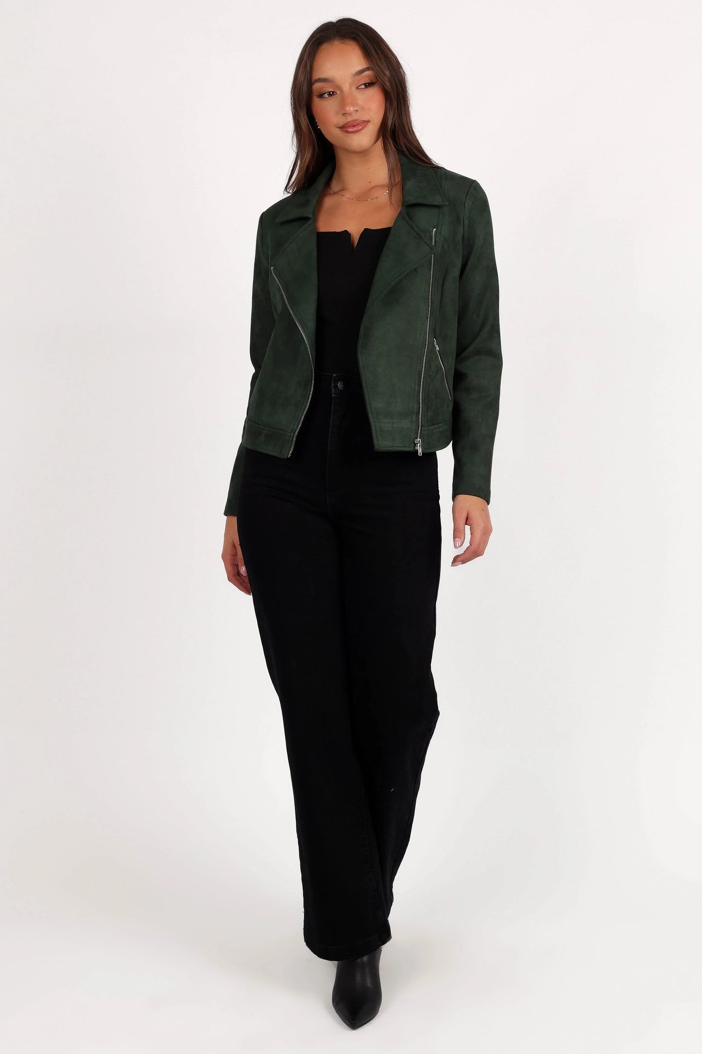 Faux Suede Moto Jacket