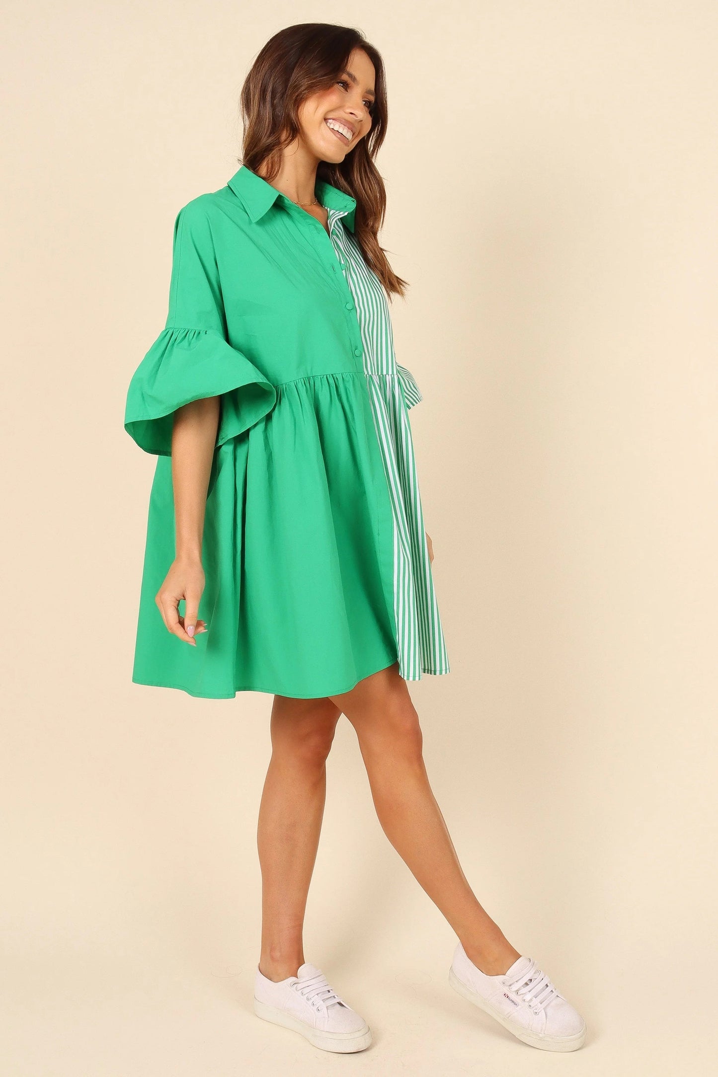 Frilled Collar Mini Dress