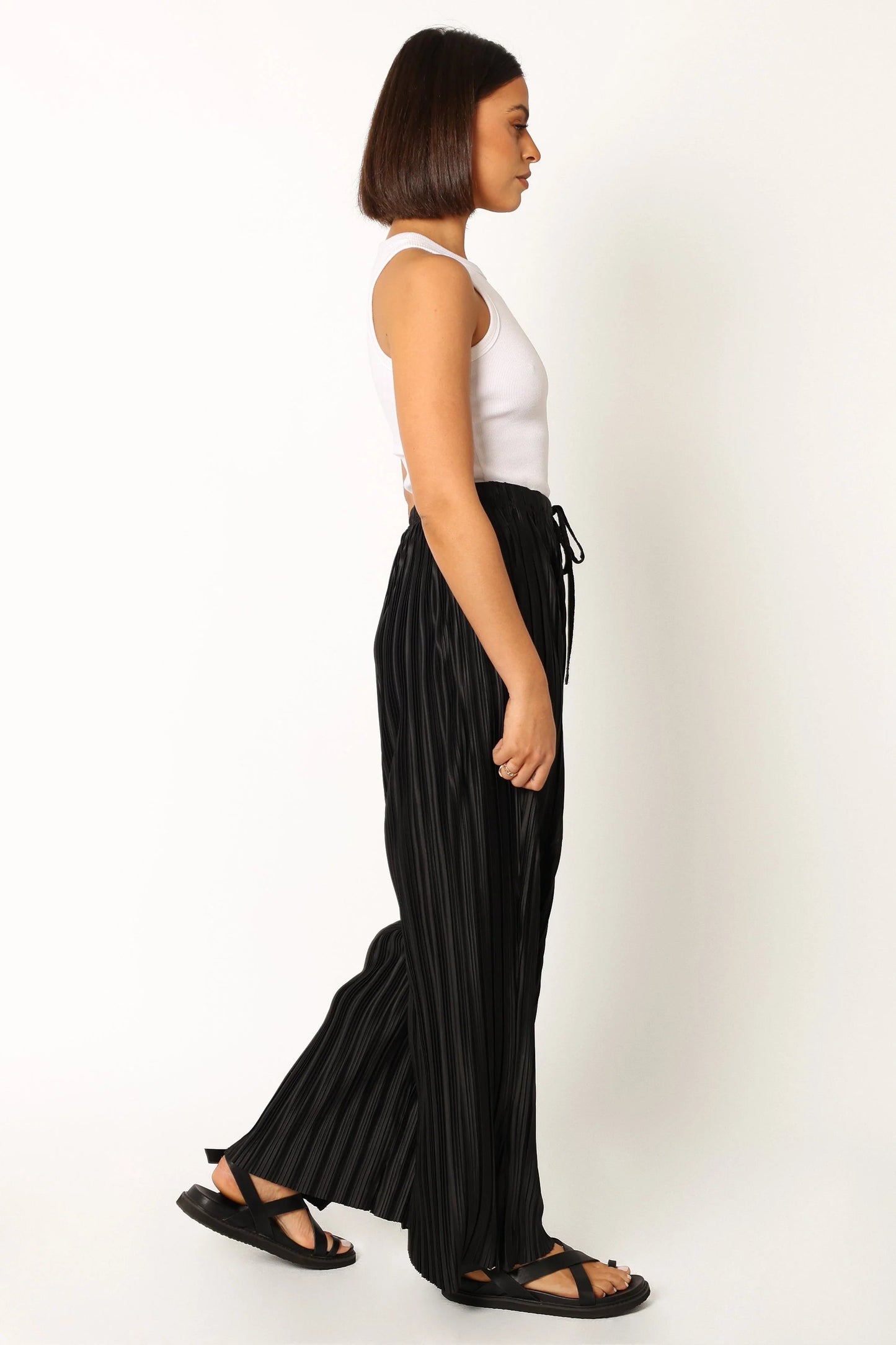 High-Waisted Pleated Wide-Leg Pants