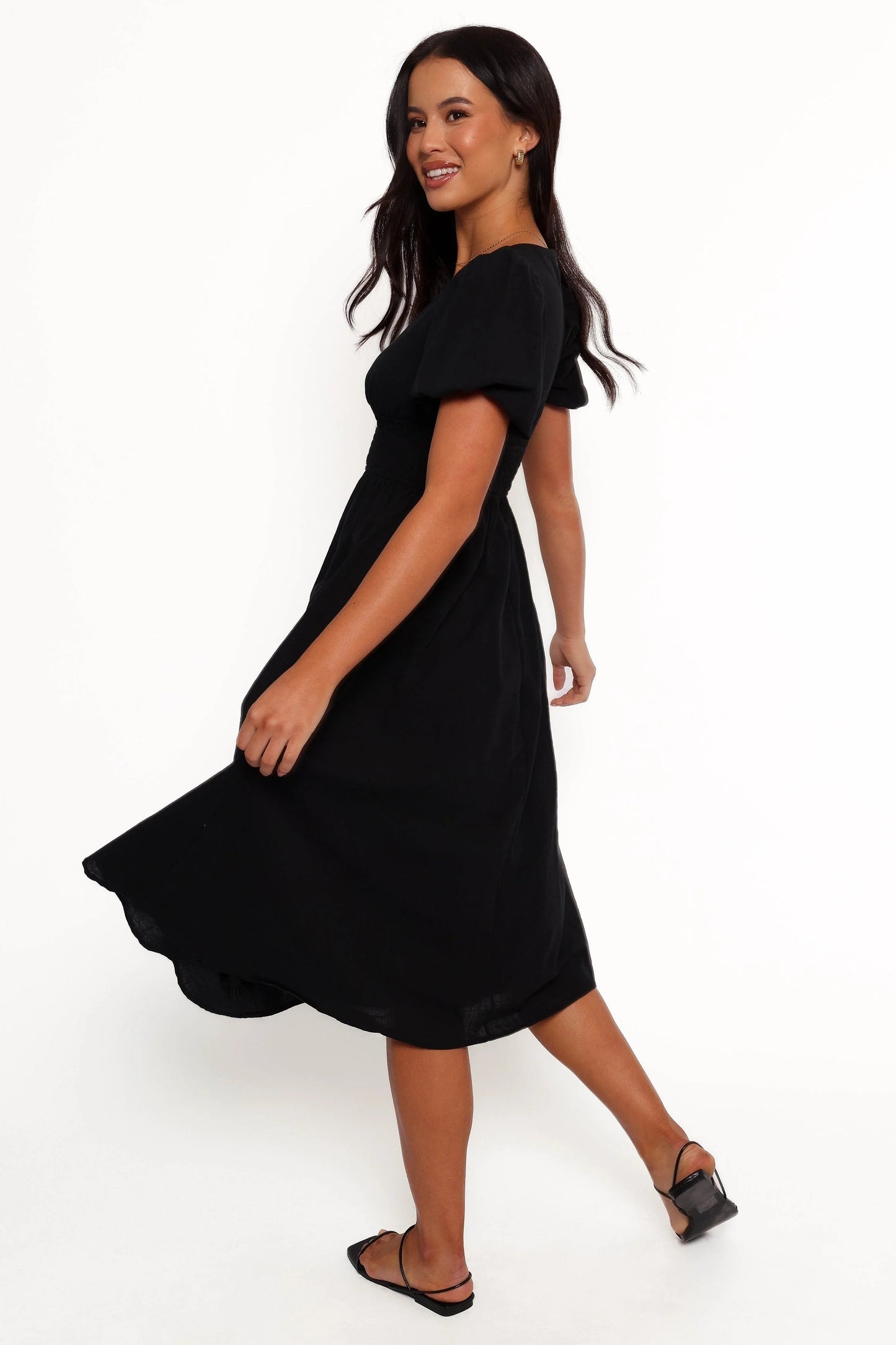 Shirred Romance Midi Dress