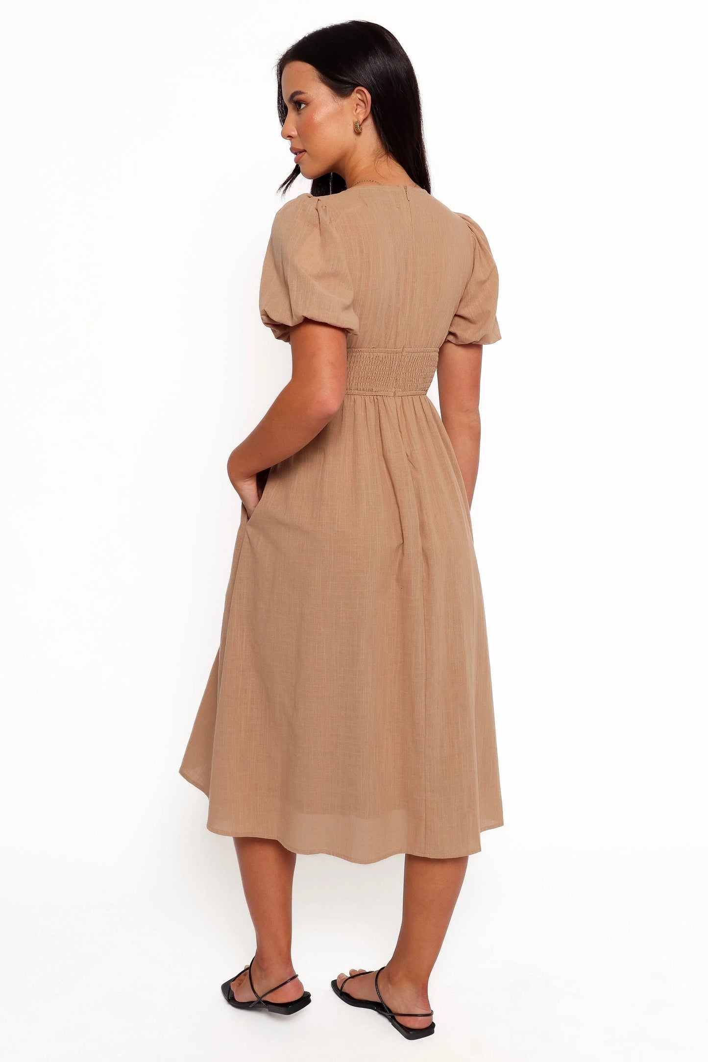 Shirred Romance Midi Dress
