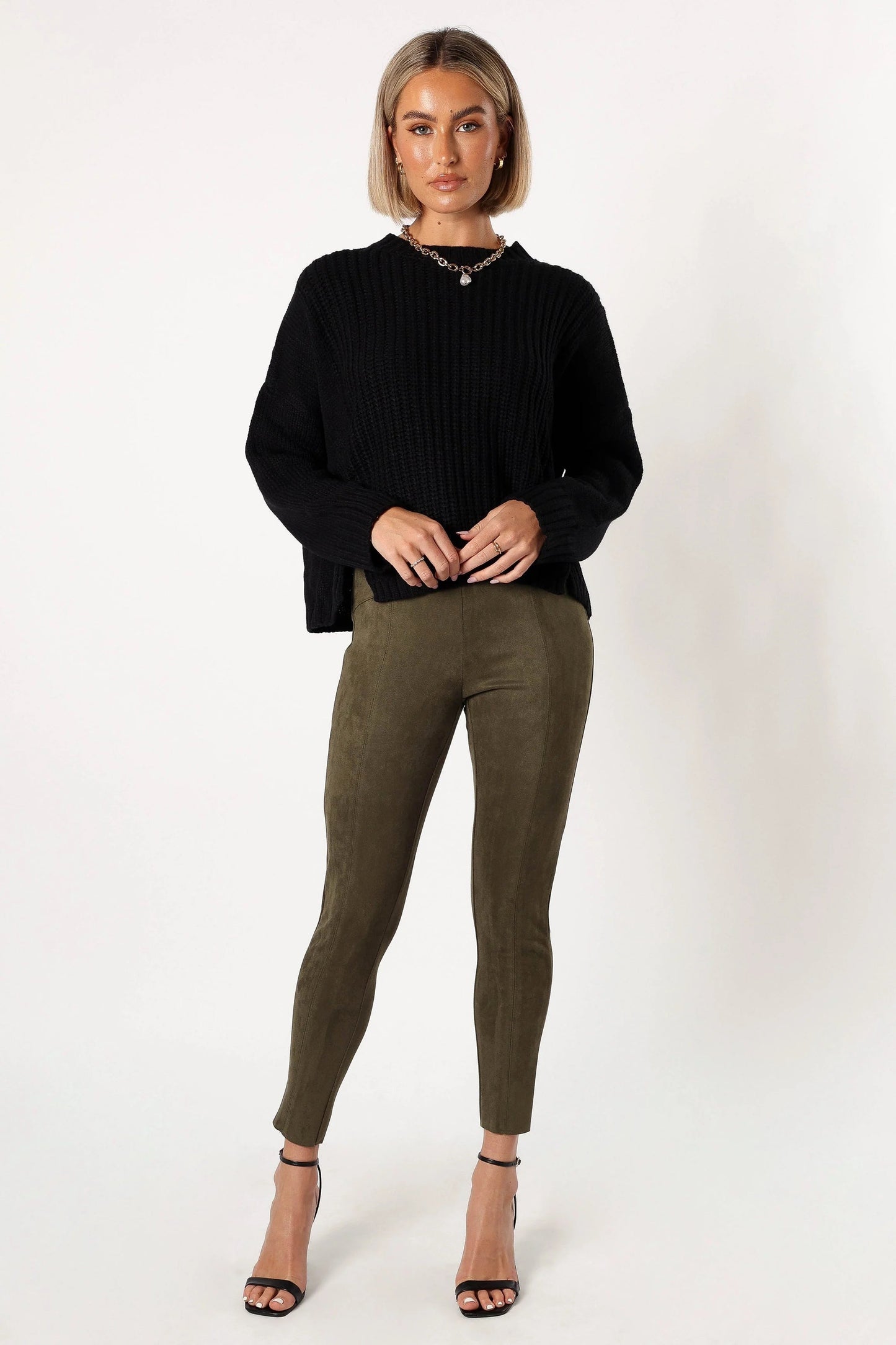 Suede-Feel High-Waist Leggings