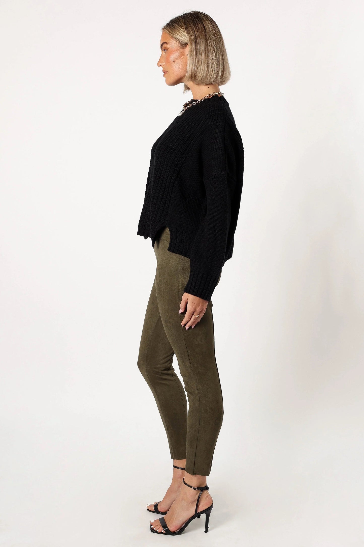 Suede-Feel High-Waist Leggings