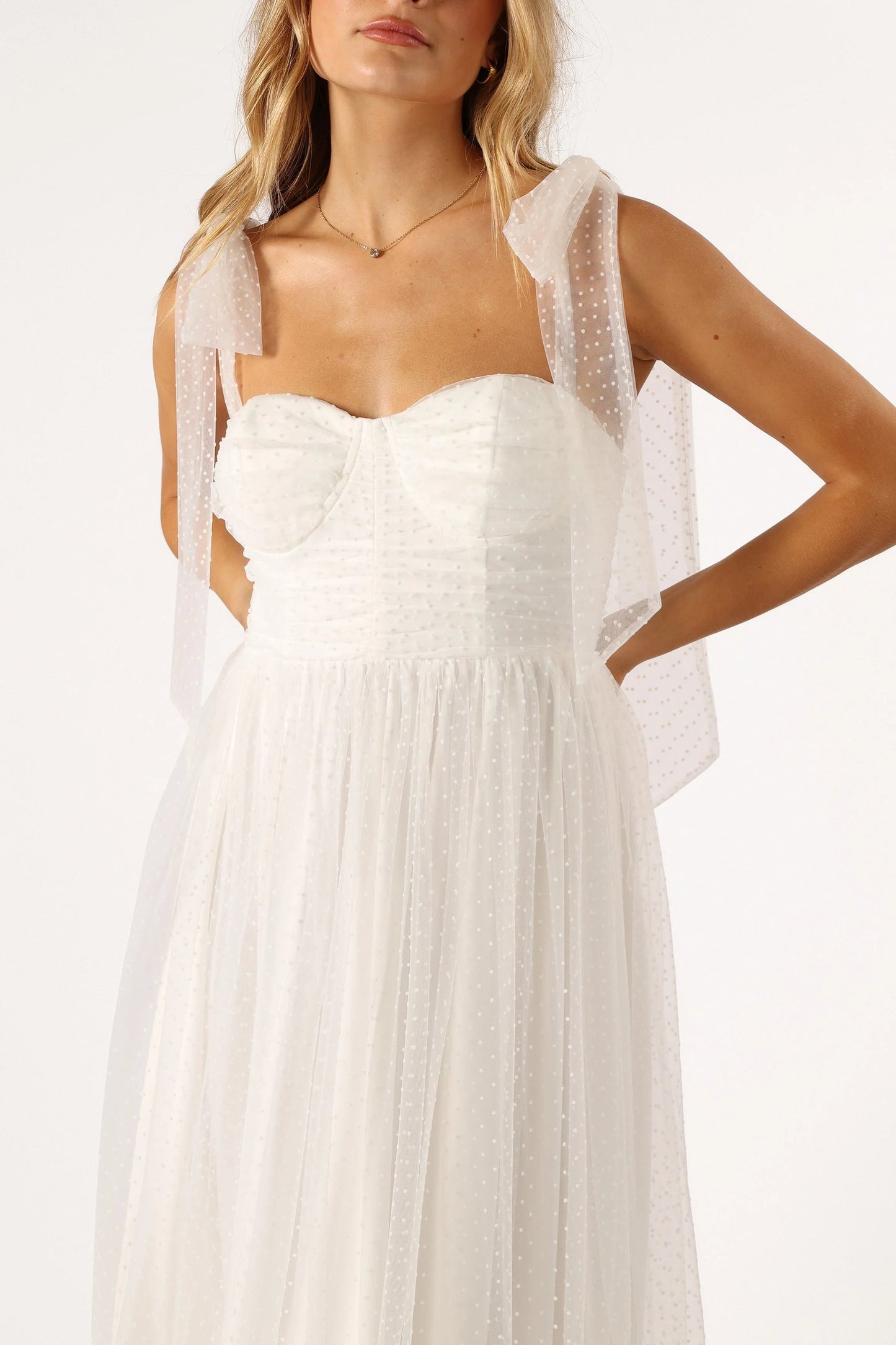 Blossom Chiffon Sweetheart Midi Dress