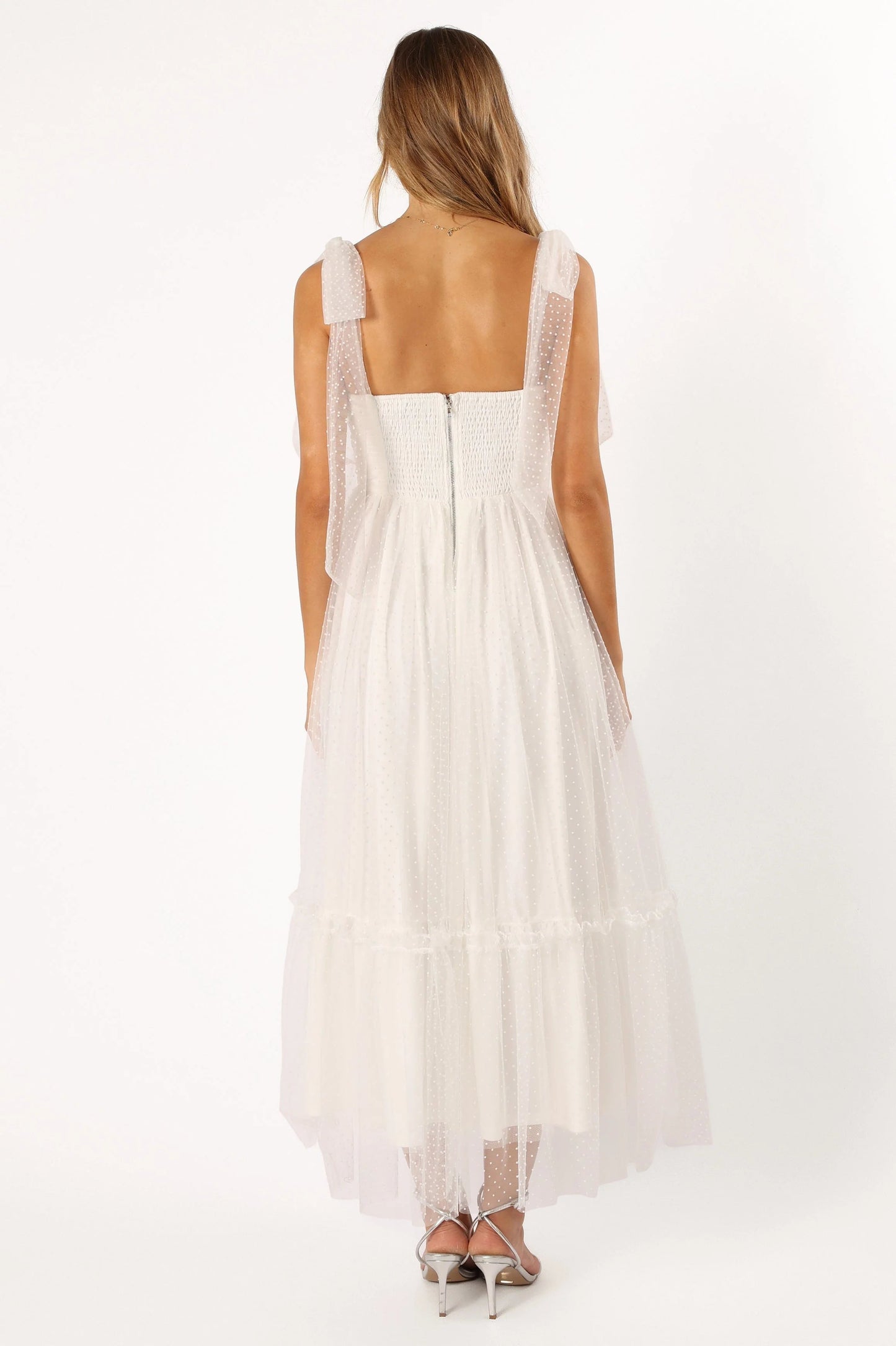 Blossom Chiffon Sweetheart Midi Dress
