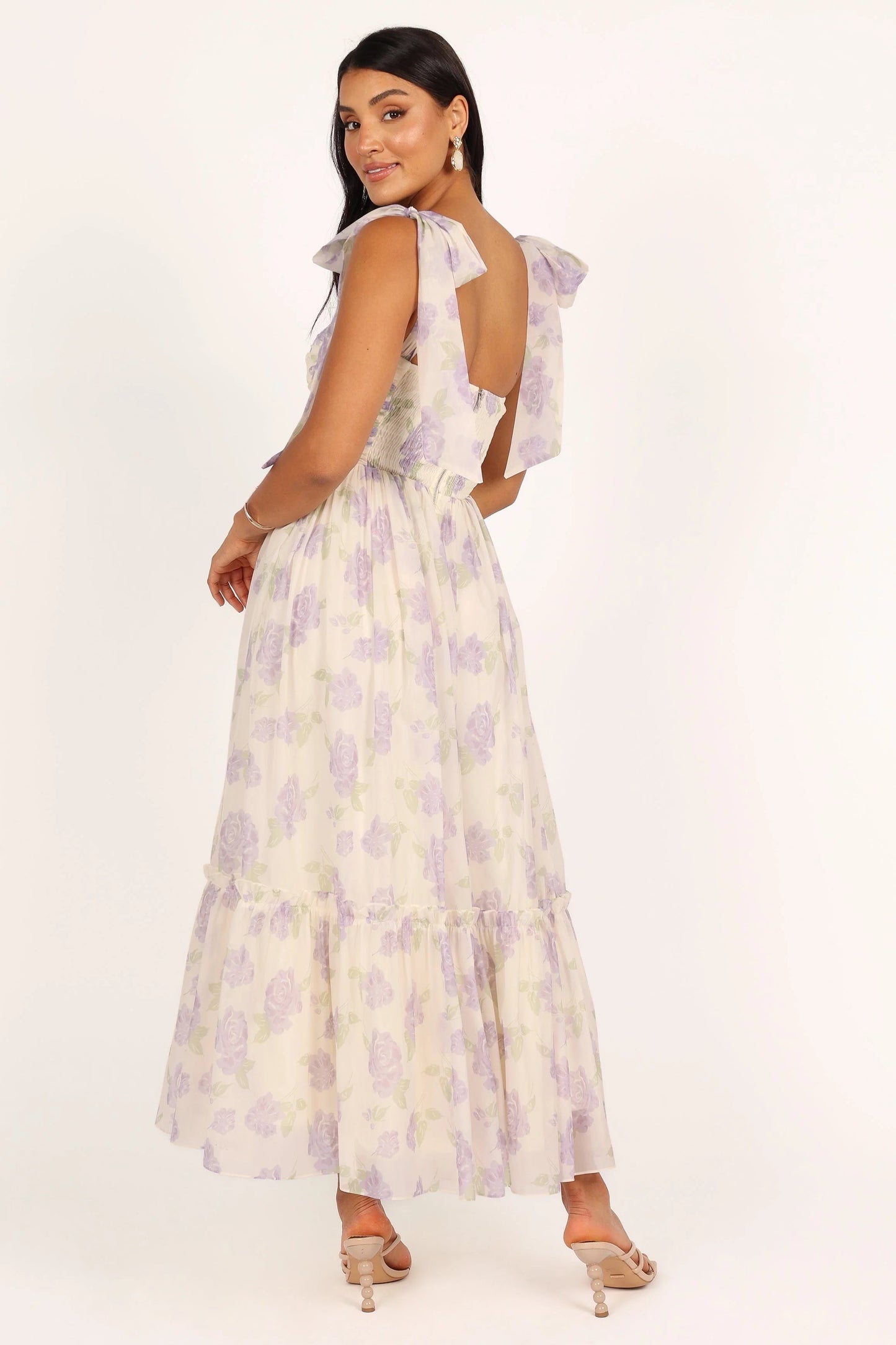 Blossom Chiffon Sweetheart Midi Dress
