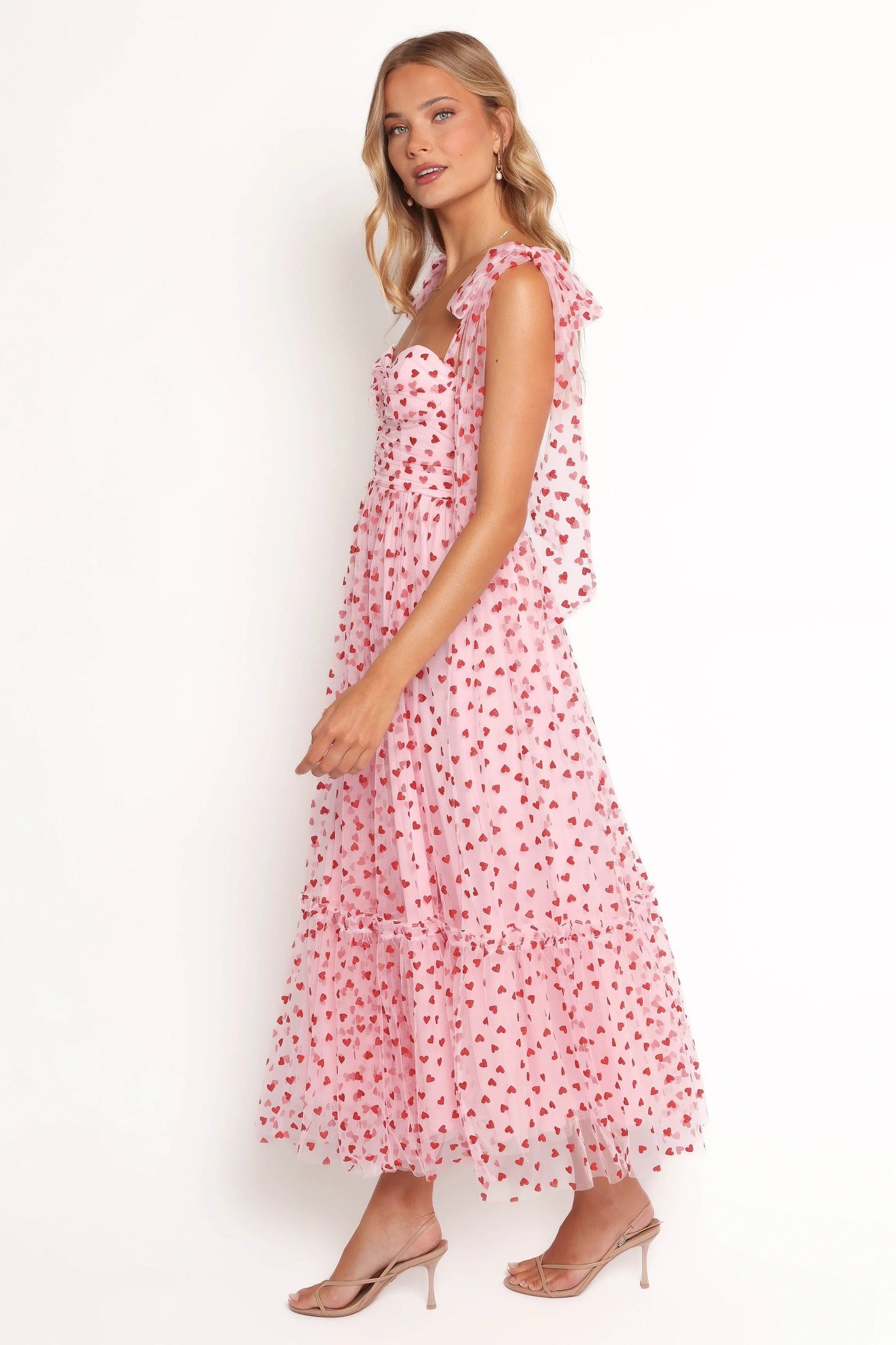 Blossom Chiffon Sweetheart Midi Dress