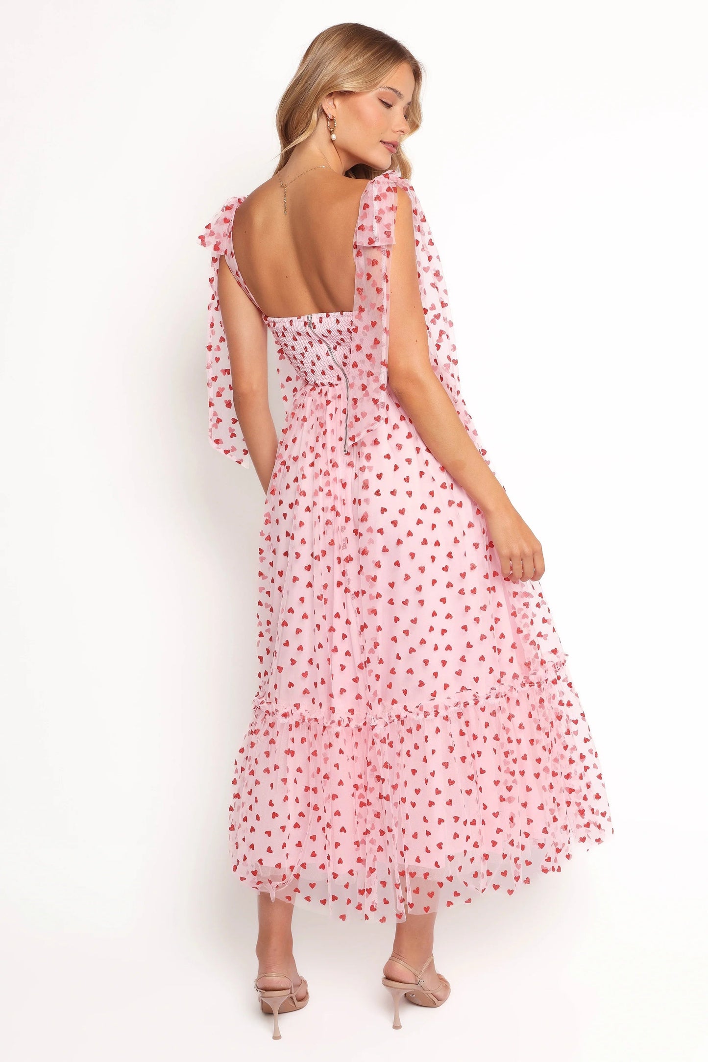 Blossom Chiffon Sweetheart Midi Dress
