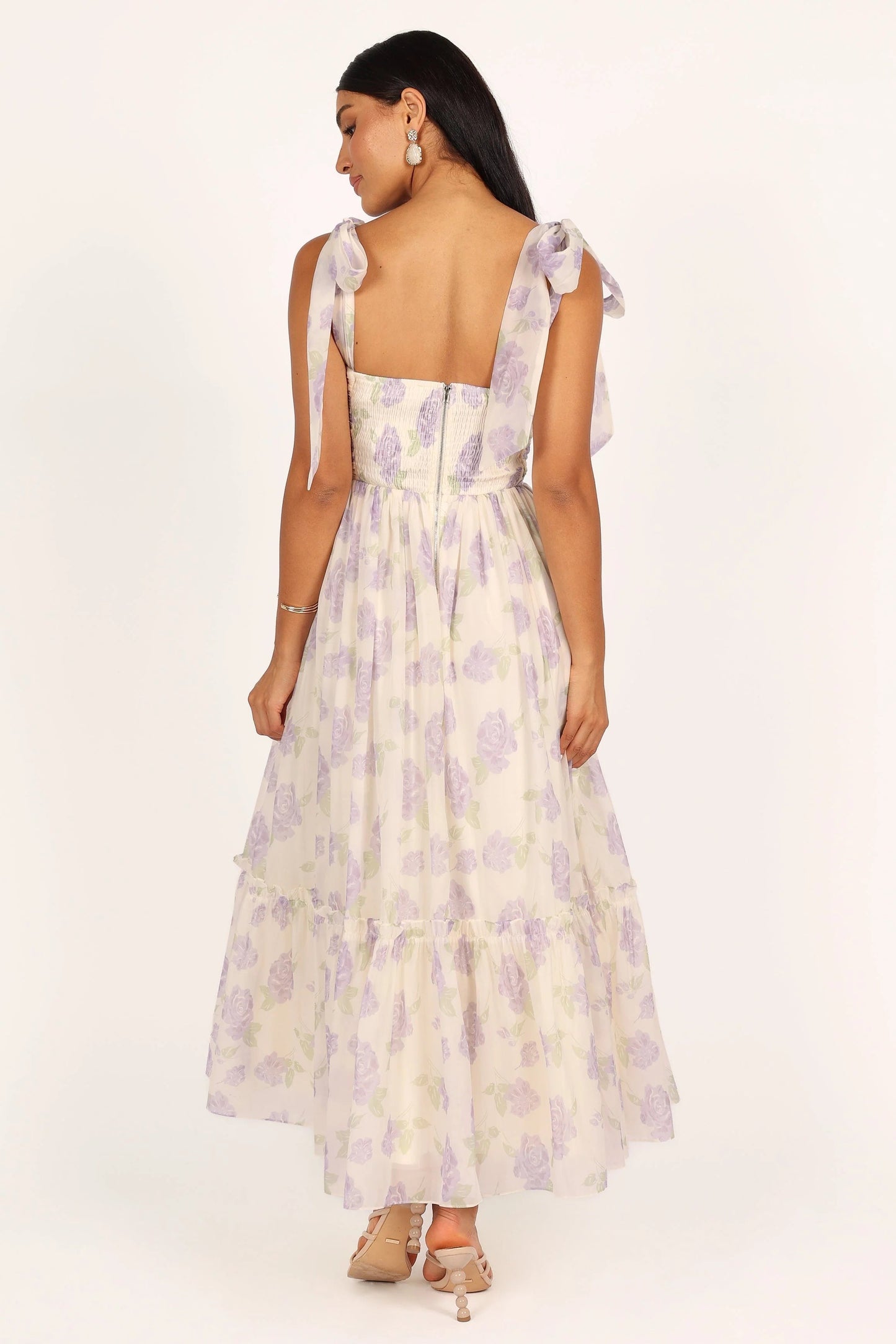 Blossom Chiffon Sweetheart Midi Dress