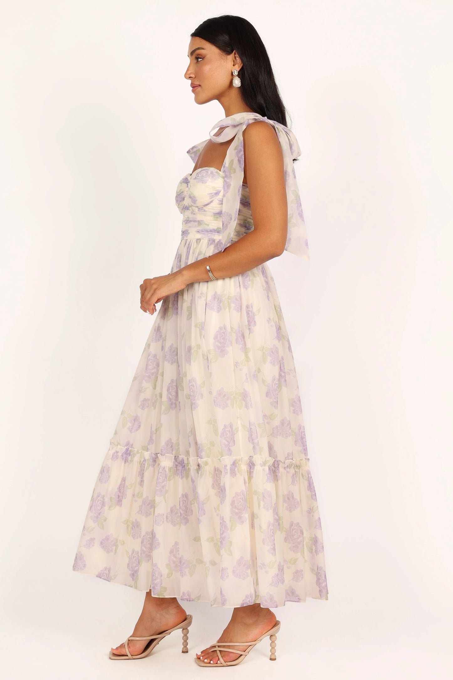 Blossom Chiffon Sweetheart Midi Dress