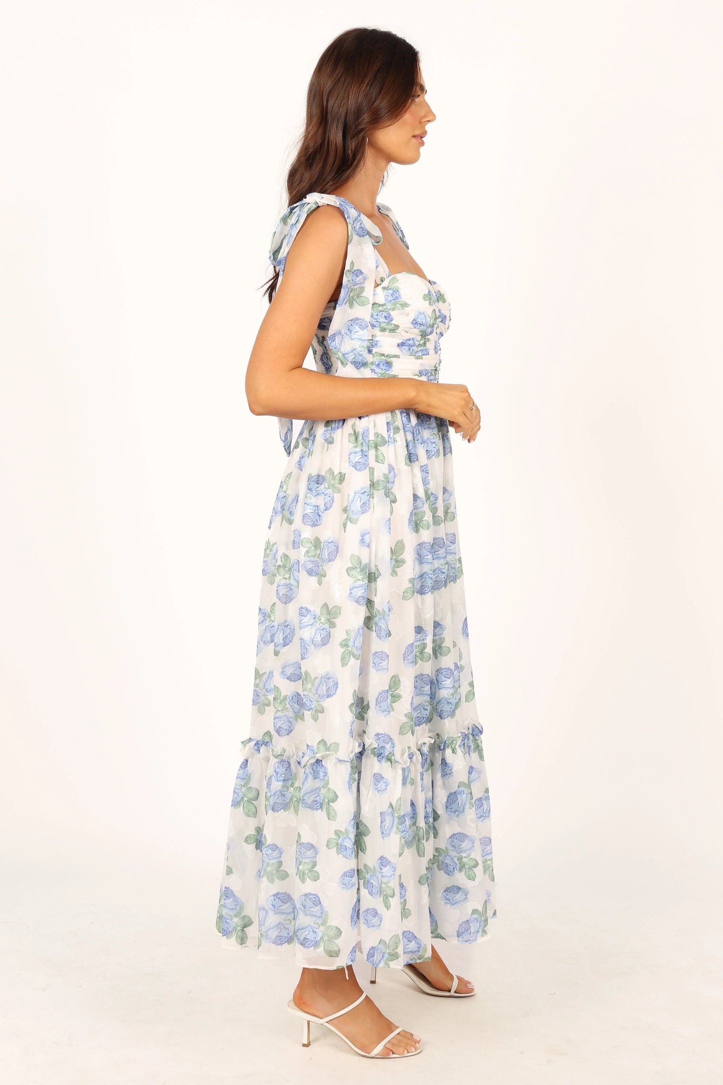 Blossom Chiffon Sweetheart Midi Dress