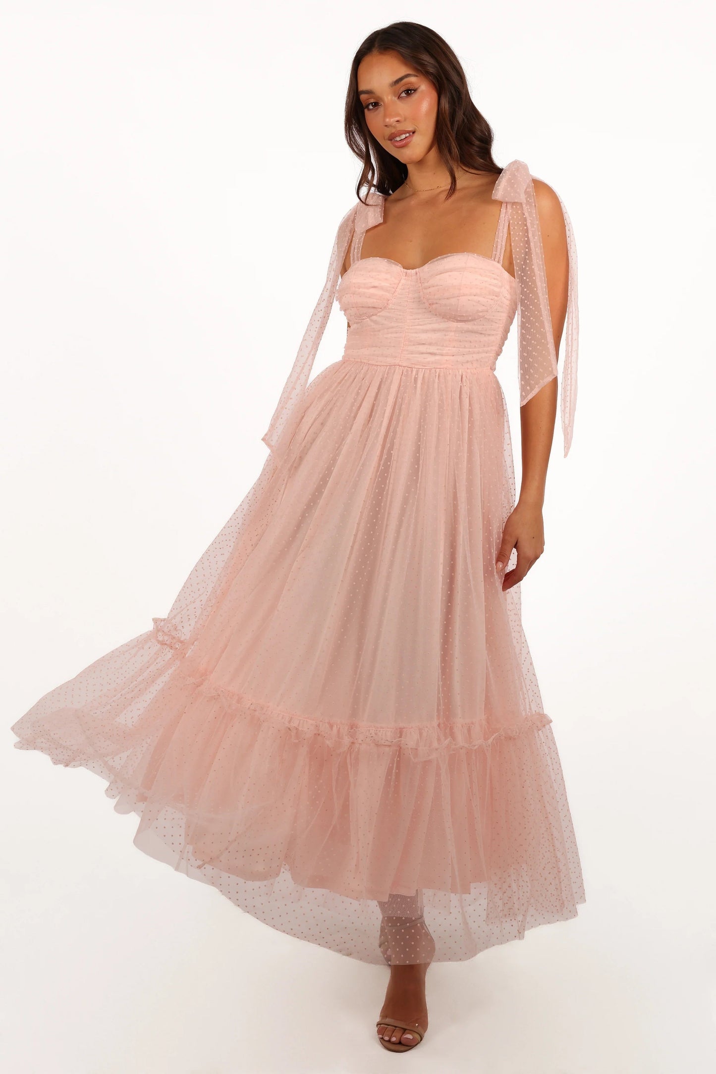 Blossom Chiffon Sweetheart Midi Dress