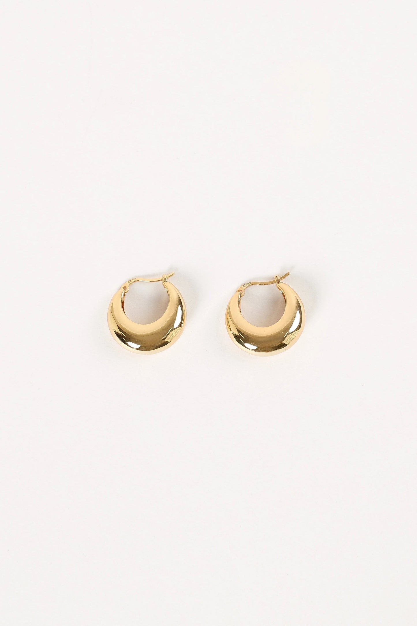 Brass Clasp-Back Hoop Earrings