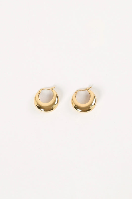 Brass Clasp-Back Hoop Earrings
