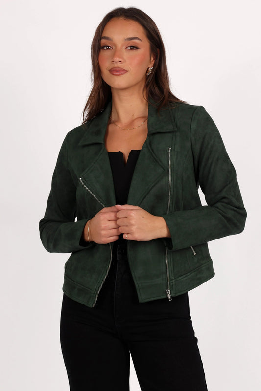 Faux Suede Moto Jacket
