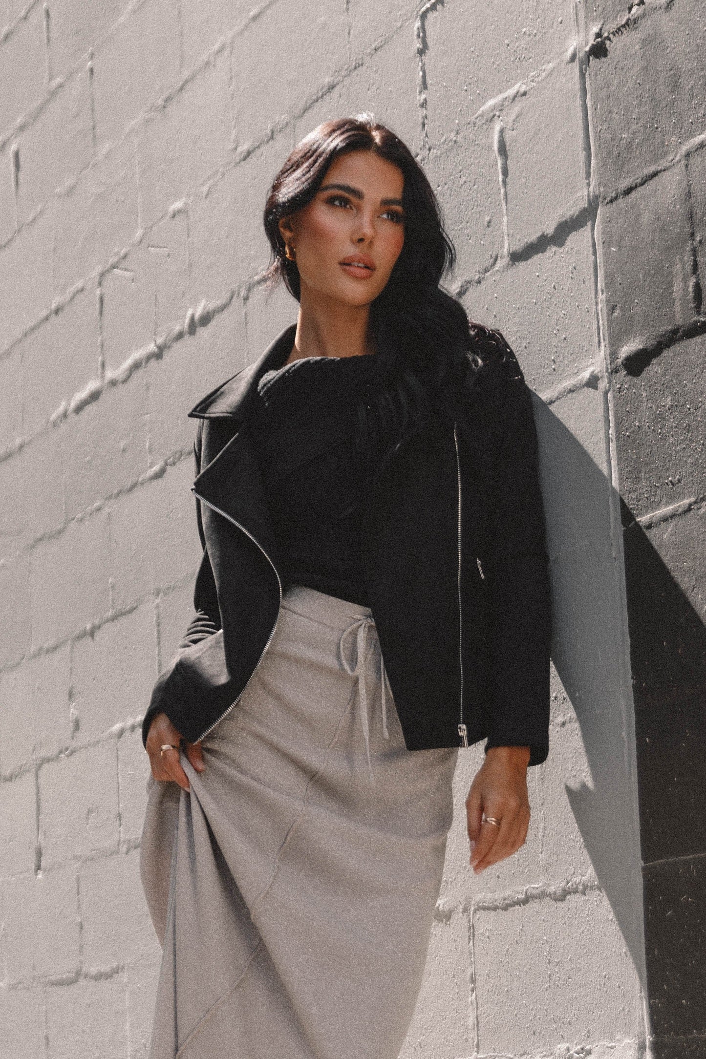 Faux Suede Moto Jacket