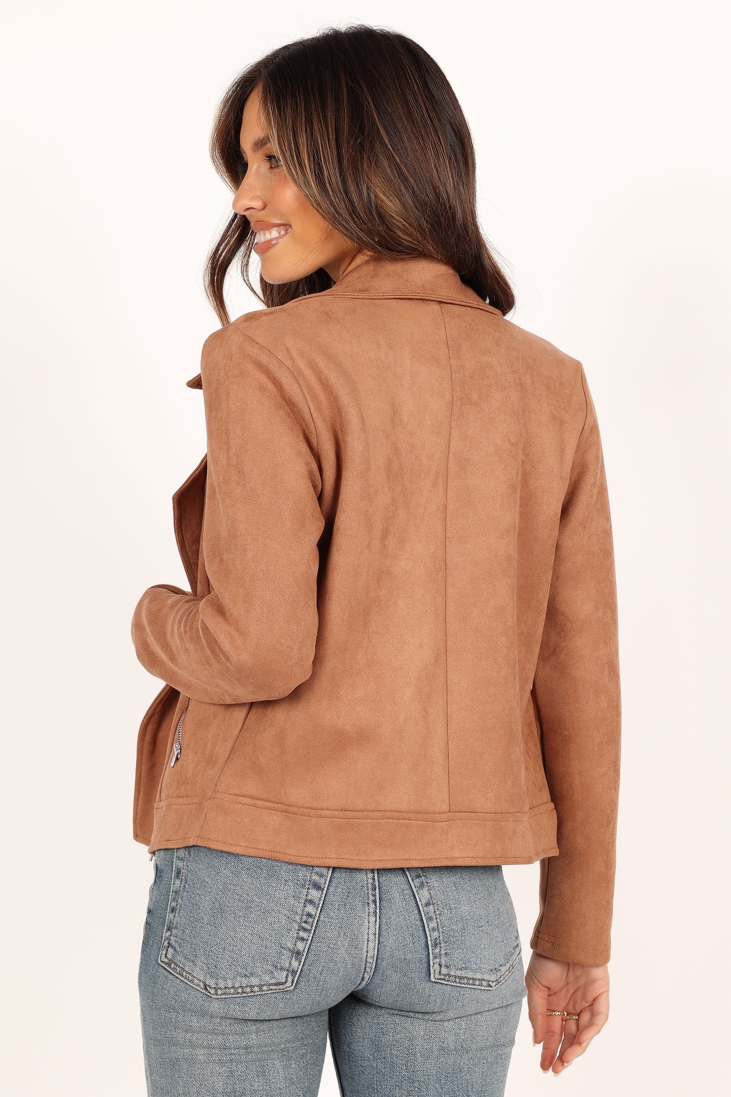 Faux Suede Moto Jacket