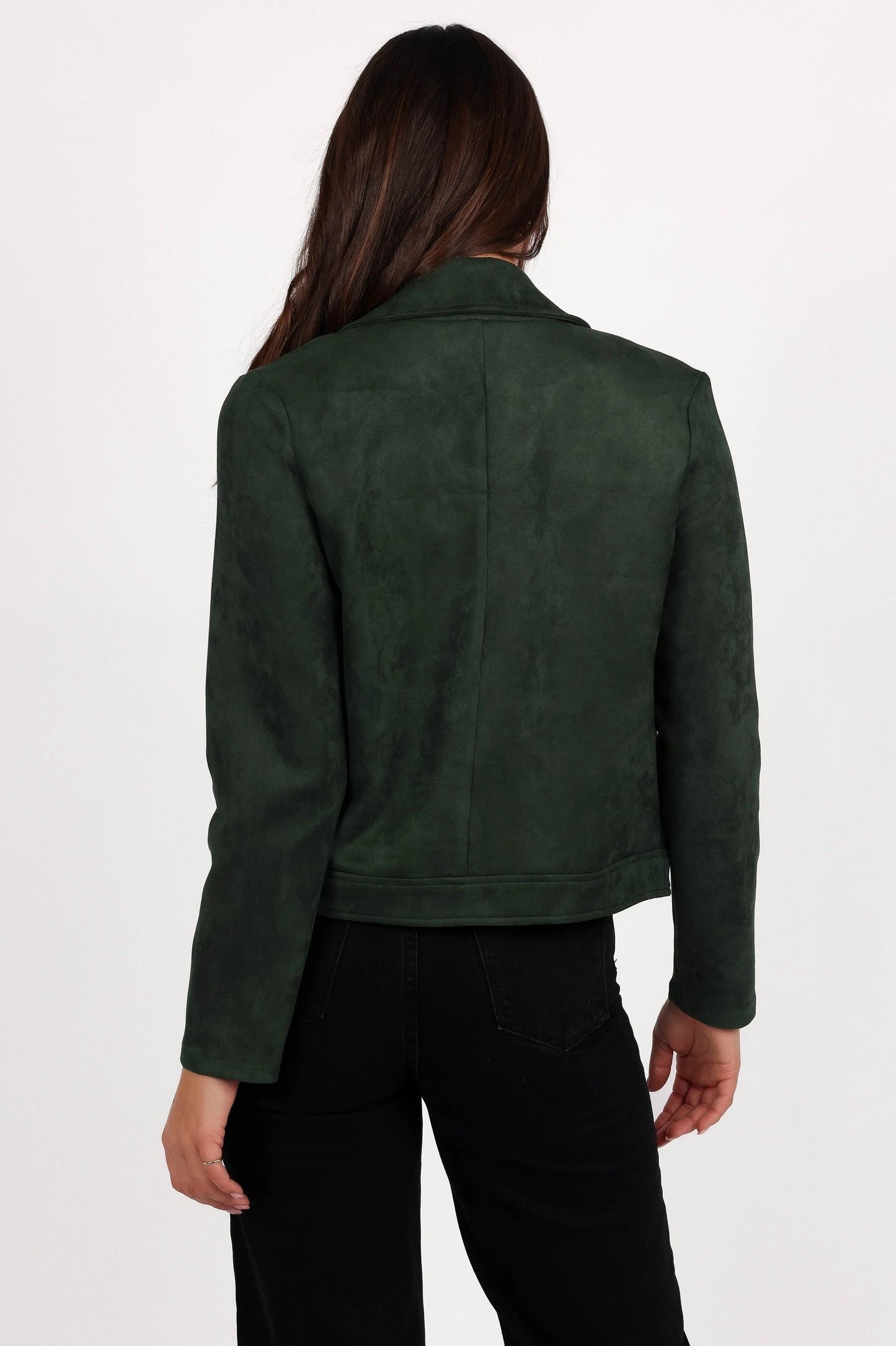 Faux Suede Moto Jacket
