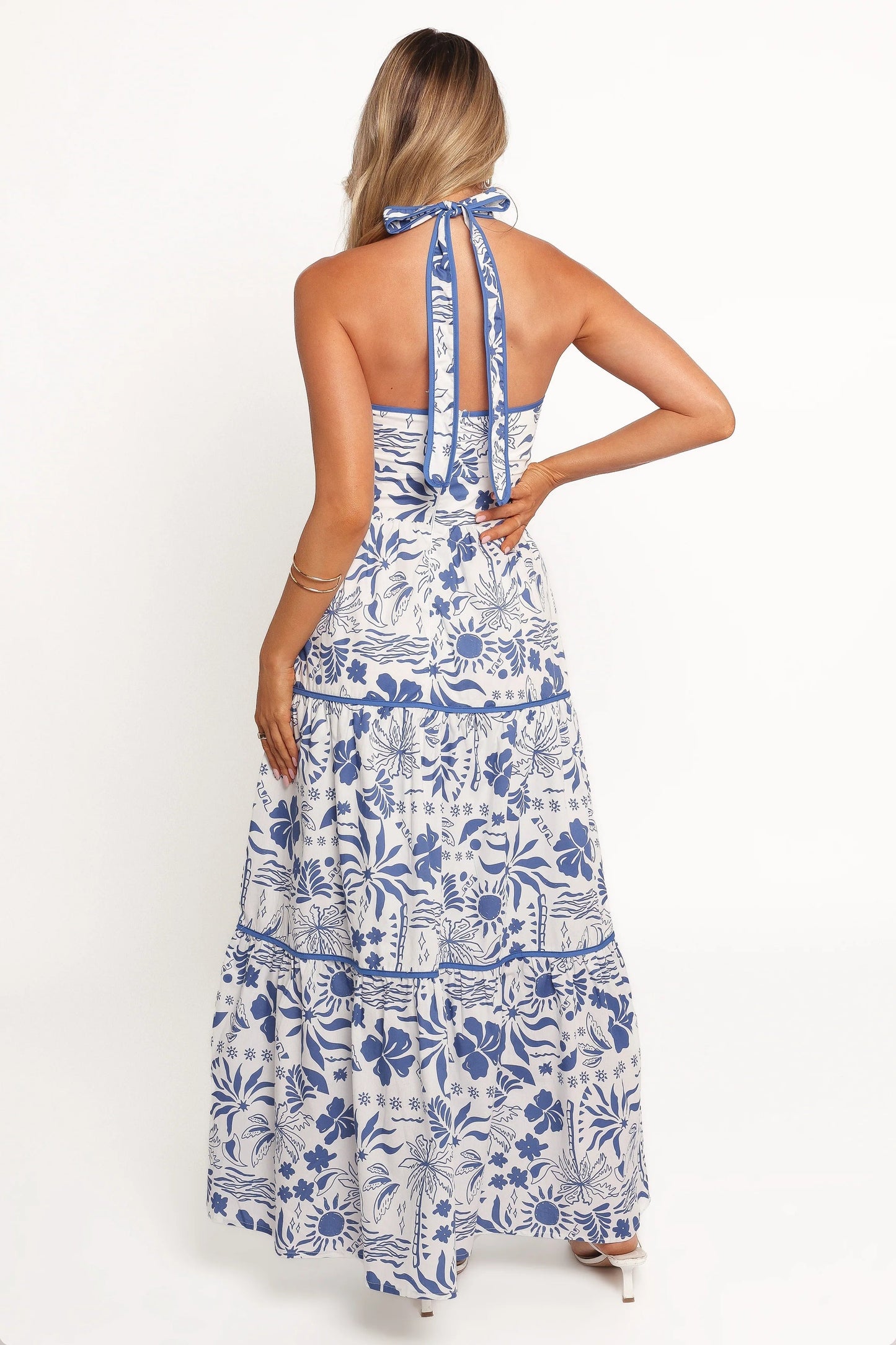 Halterneck Tiered Maxi Dress