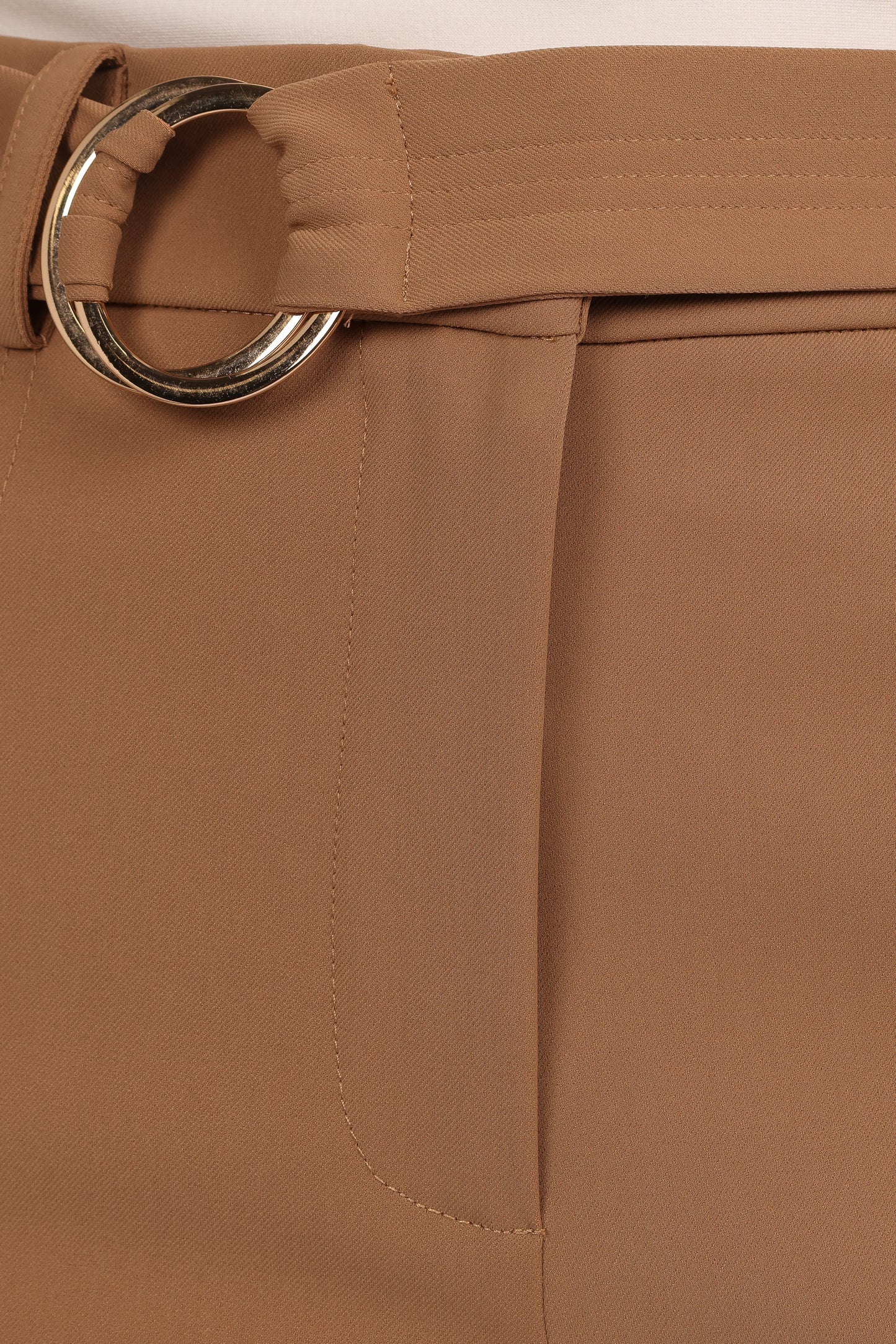 High-Waist Wide-Leg BelTed Pants