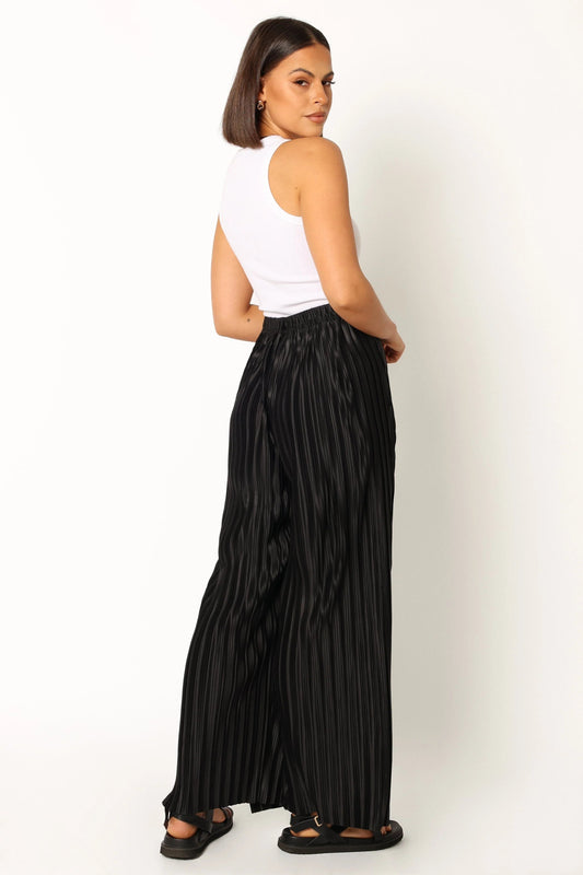 High-Waisted Pleated Wide-Leg Pants