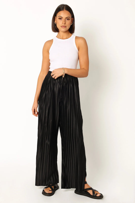 High-Waisted Pleated Wide-Leg Pants