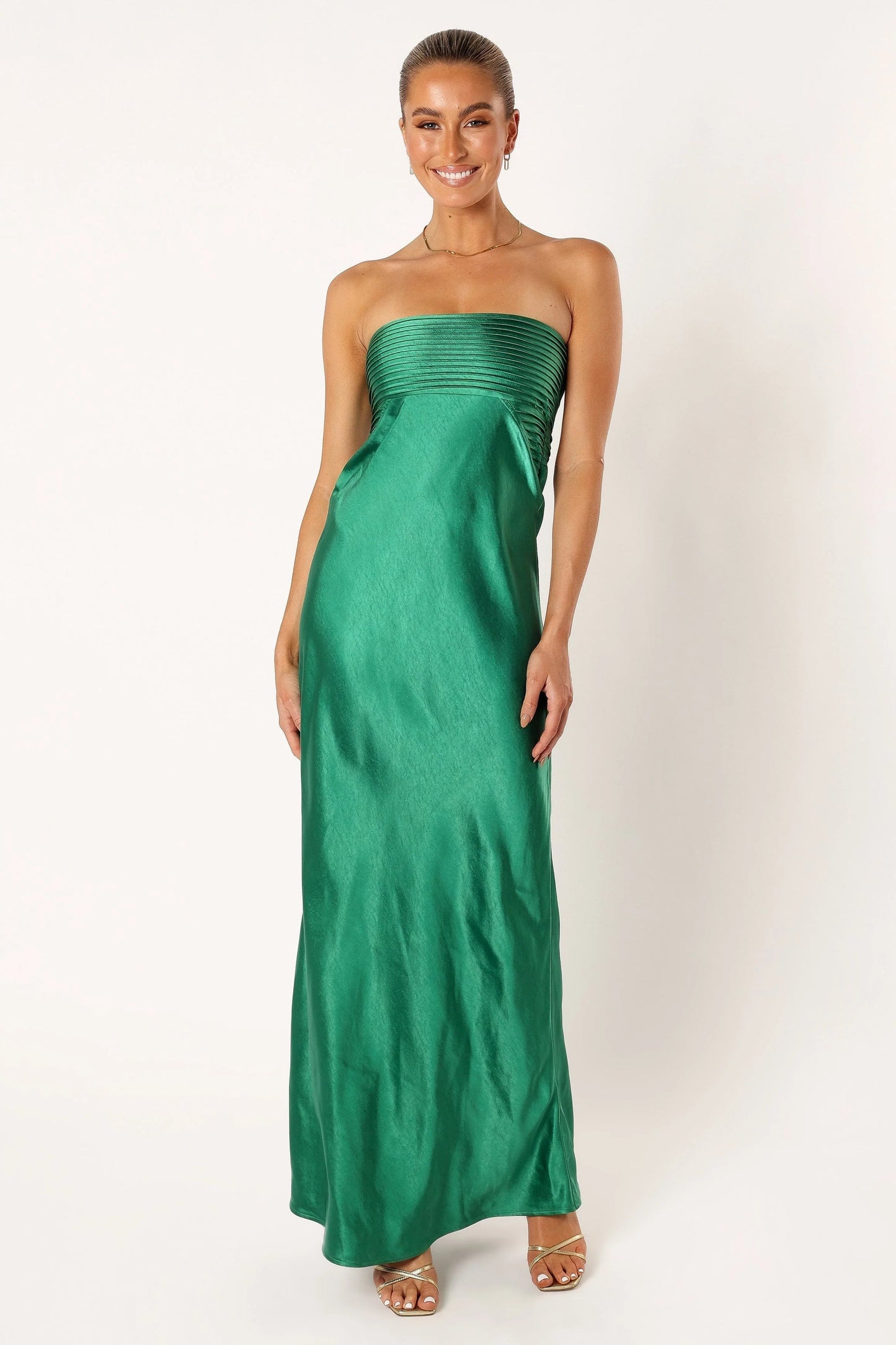 Pleated Bodice Maxi Dress