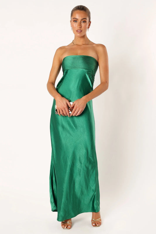 Pleated Bodice Maxi Dress
