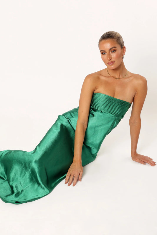 Pleated Bodice Maxi Dress