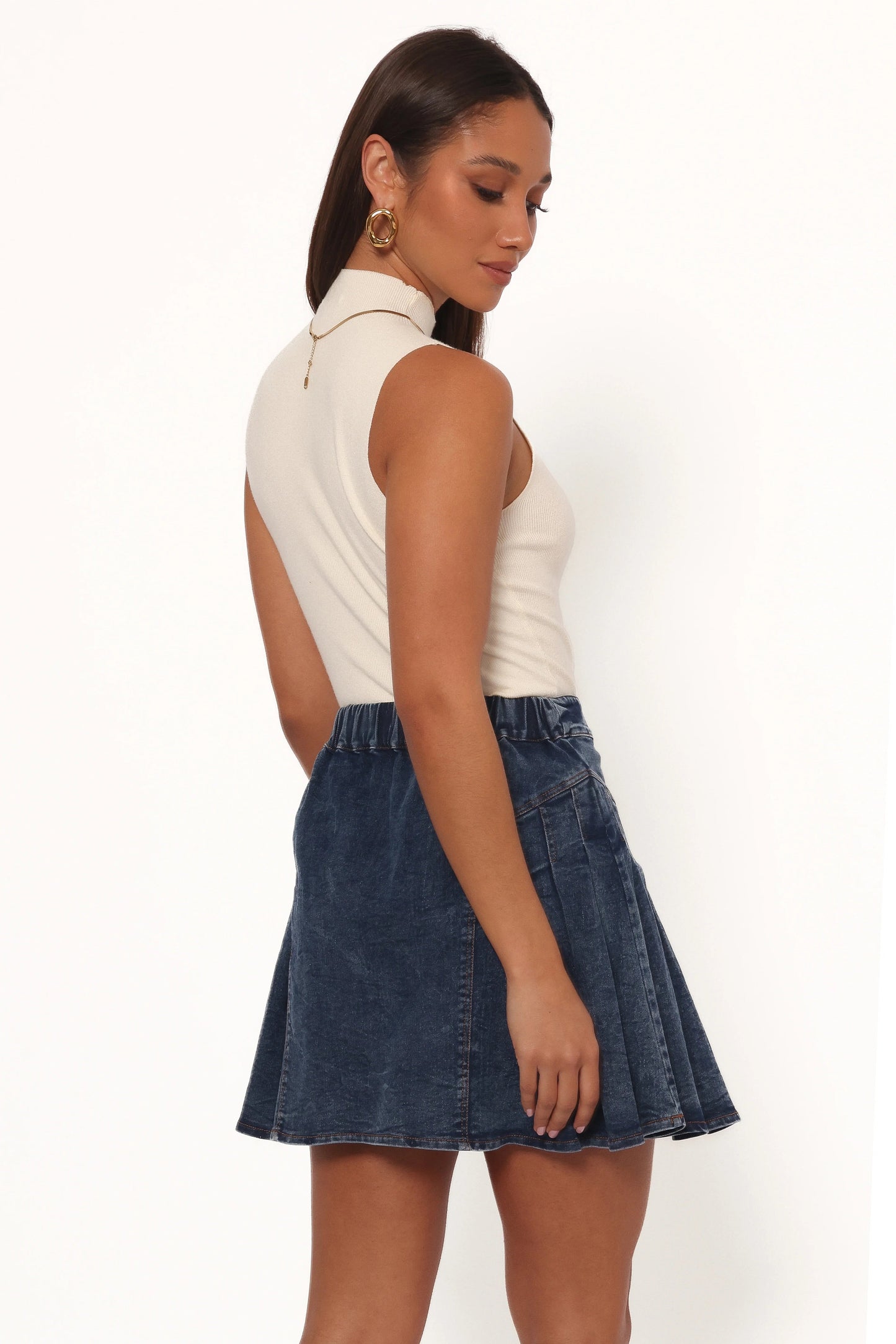 Pleated Mini Skirt with Side Detail