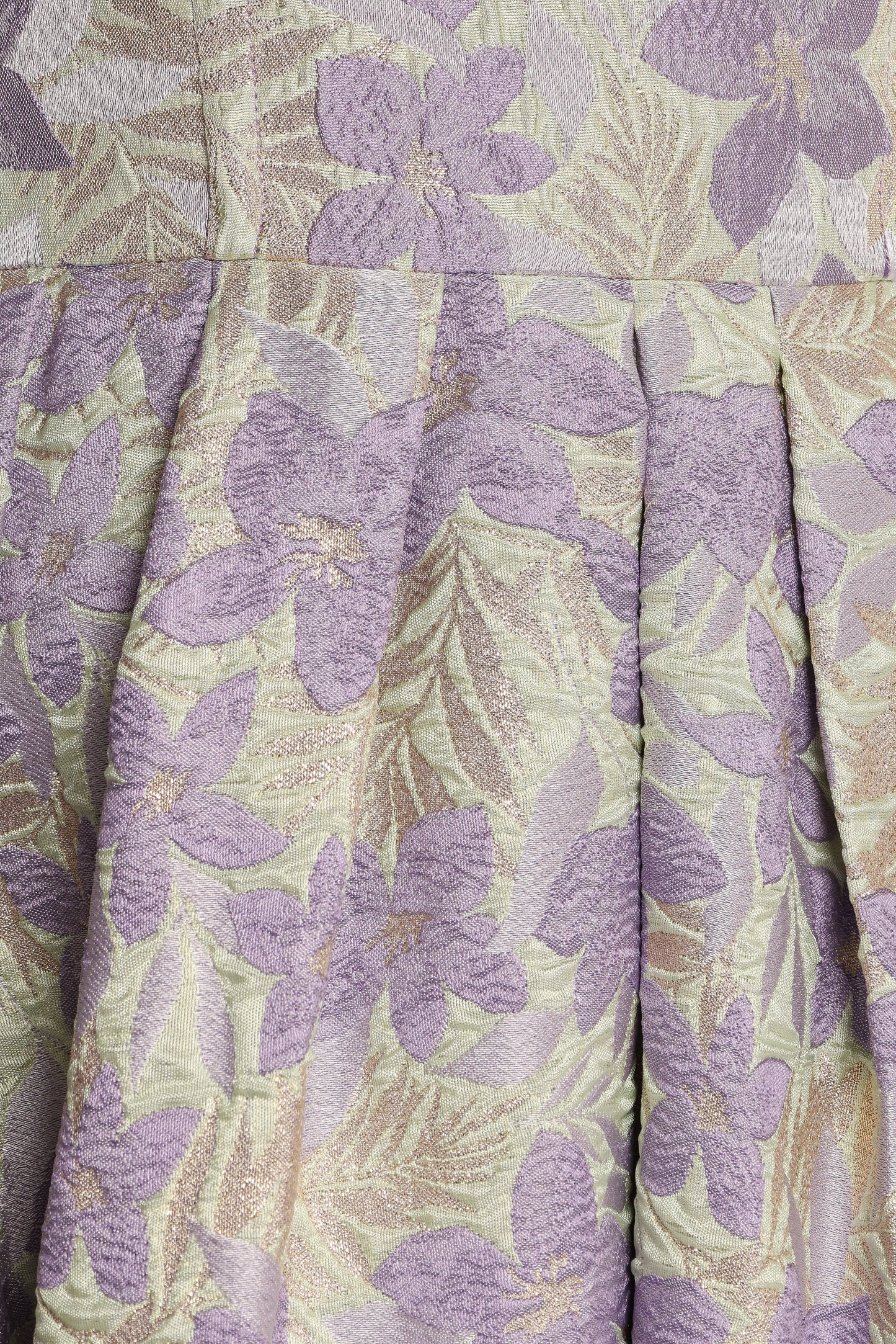 Sage Floral Strapless Pleated Midi Dress