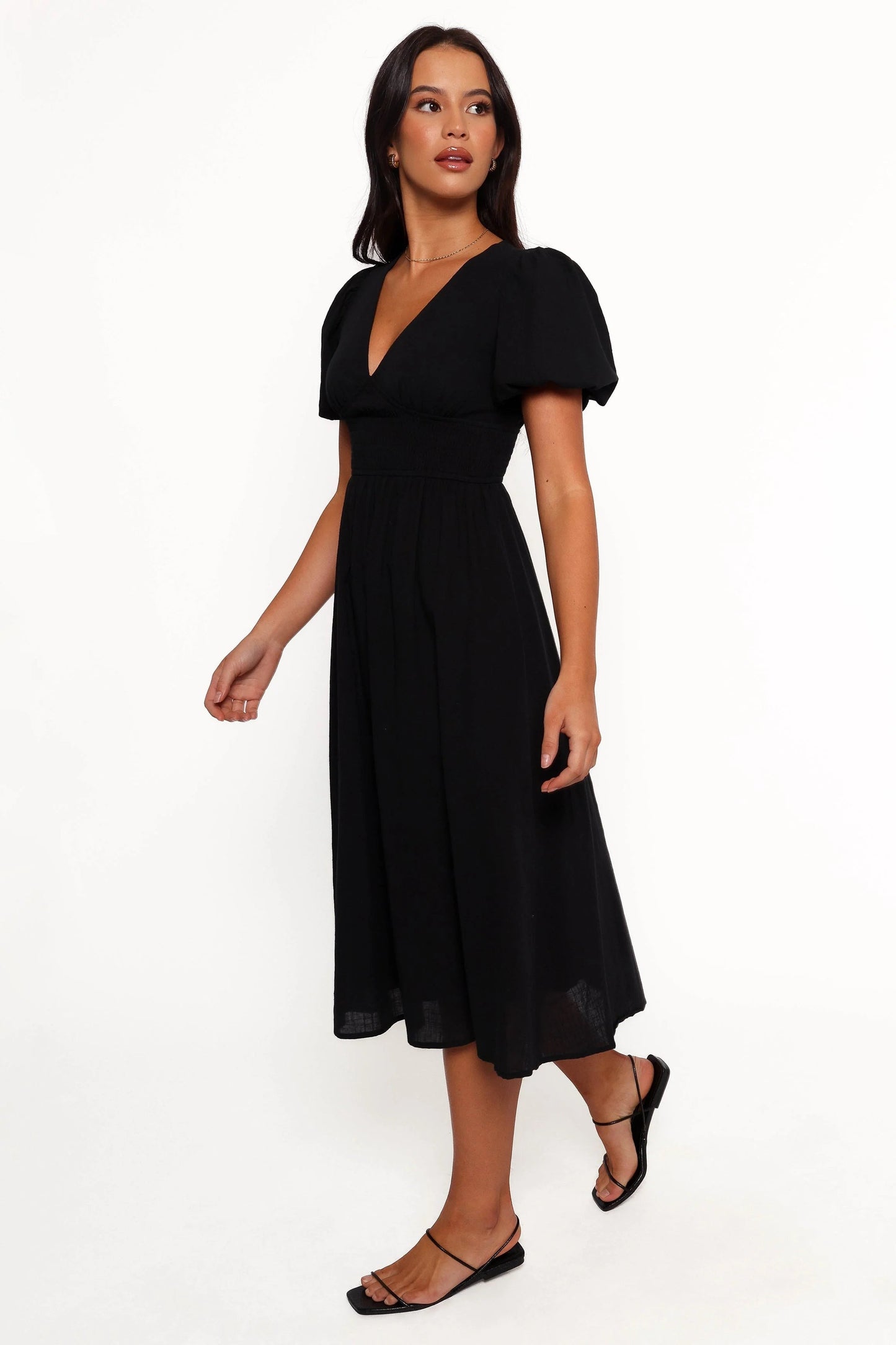 Shirred Romance Midi Dress
