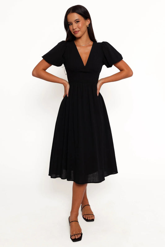 Shirred Romance Midi Dress