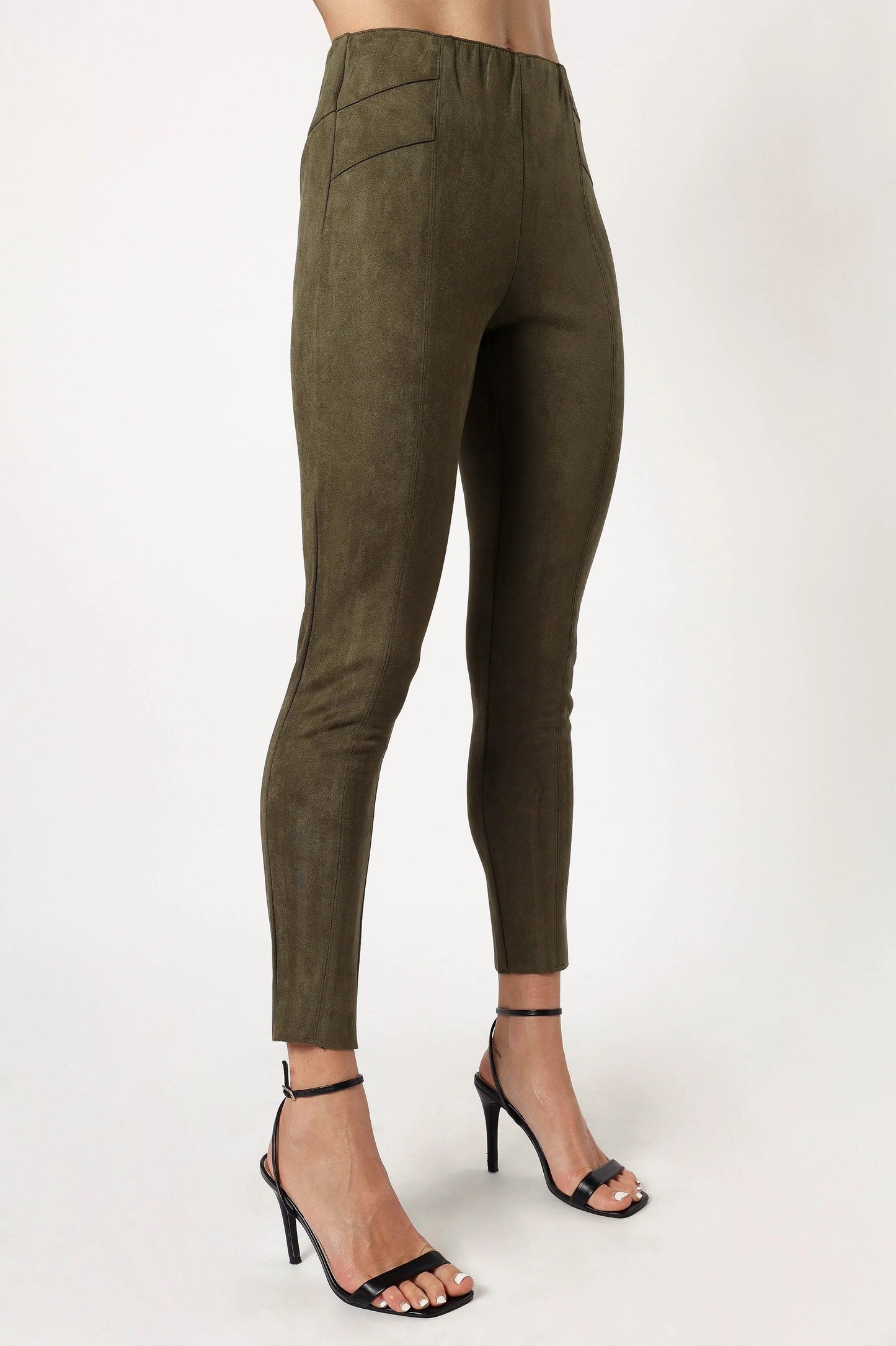 Suede-Feel High-Waist Leggings