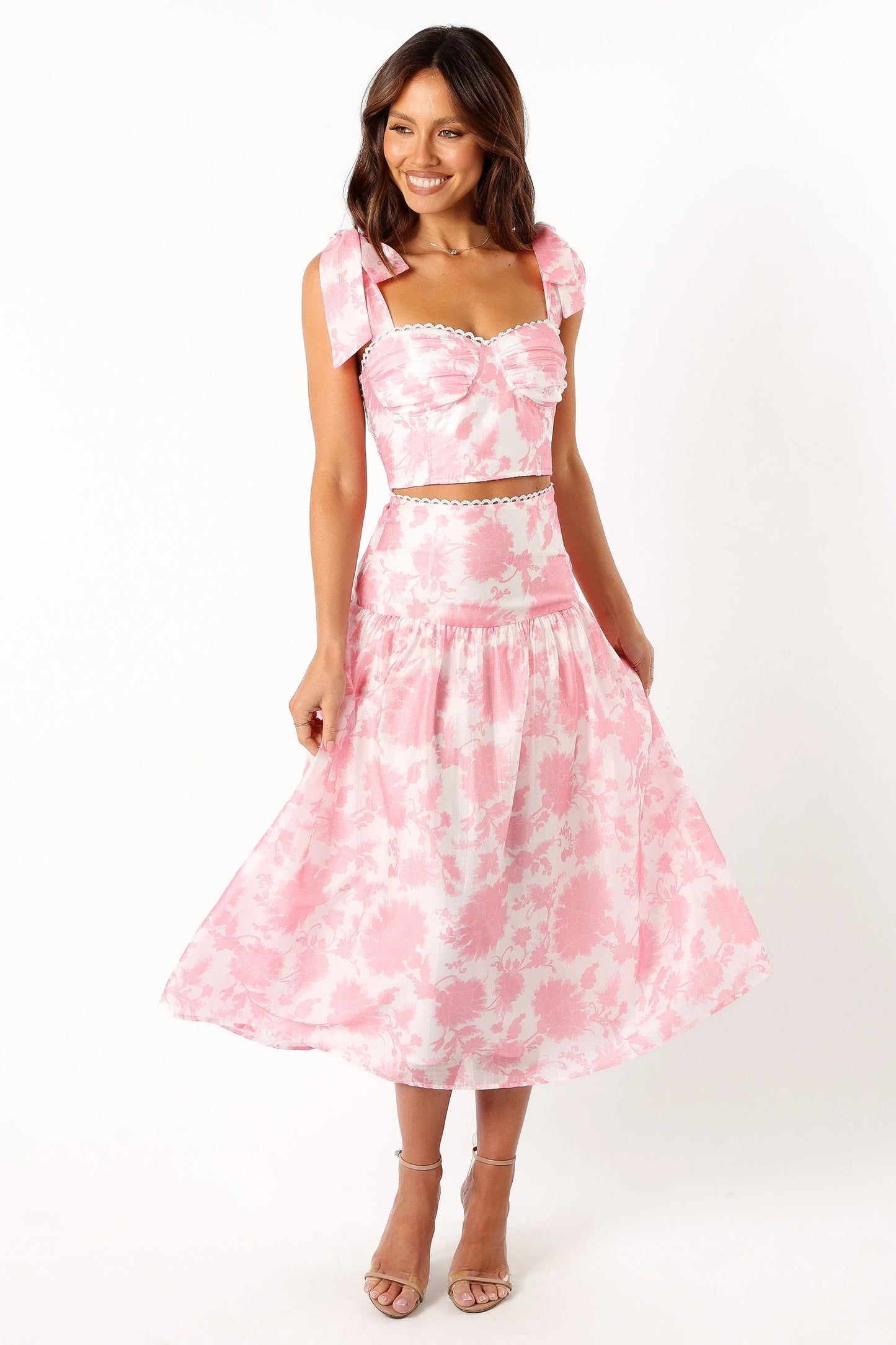 Sweetheart Crop Top & Midi Skirt Set
