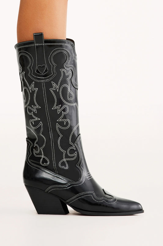 Western Embroidered Ankle Boots